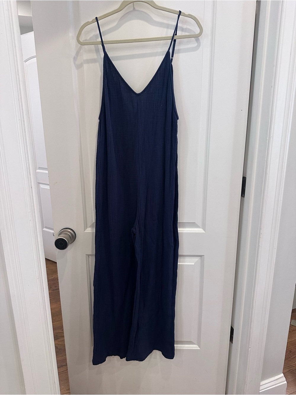 Onia Navy Sleeveless Wide-Leg Romper